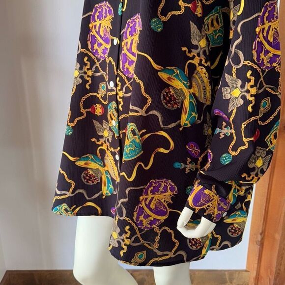 NOTATIONS WOMAN Women’s Black Faberge Egg Jewel Print Tunic Shirt Top 2X - Picture 11 of 14